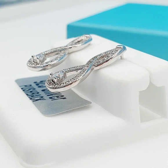 "925 Sterling Silver CZ Beautiful Earrings for Women, 1USPAR4225 - Picture 10 of 11